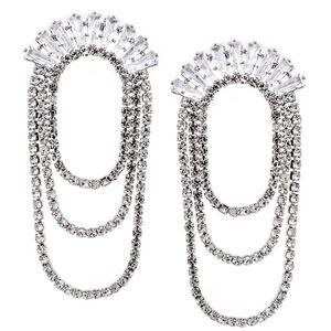 Elegant Silver Drop Earrings M505